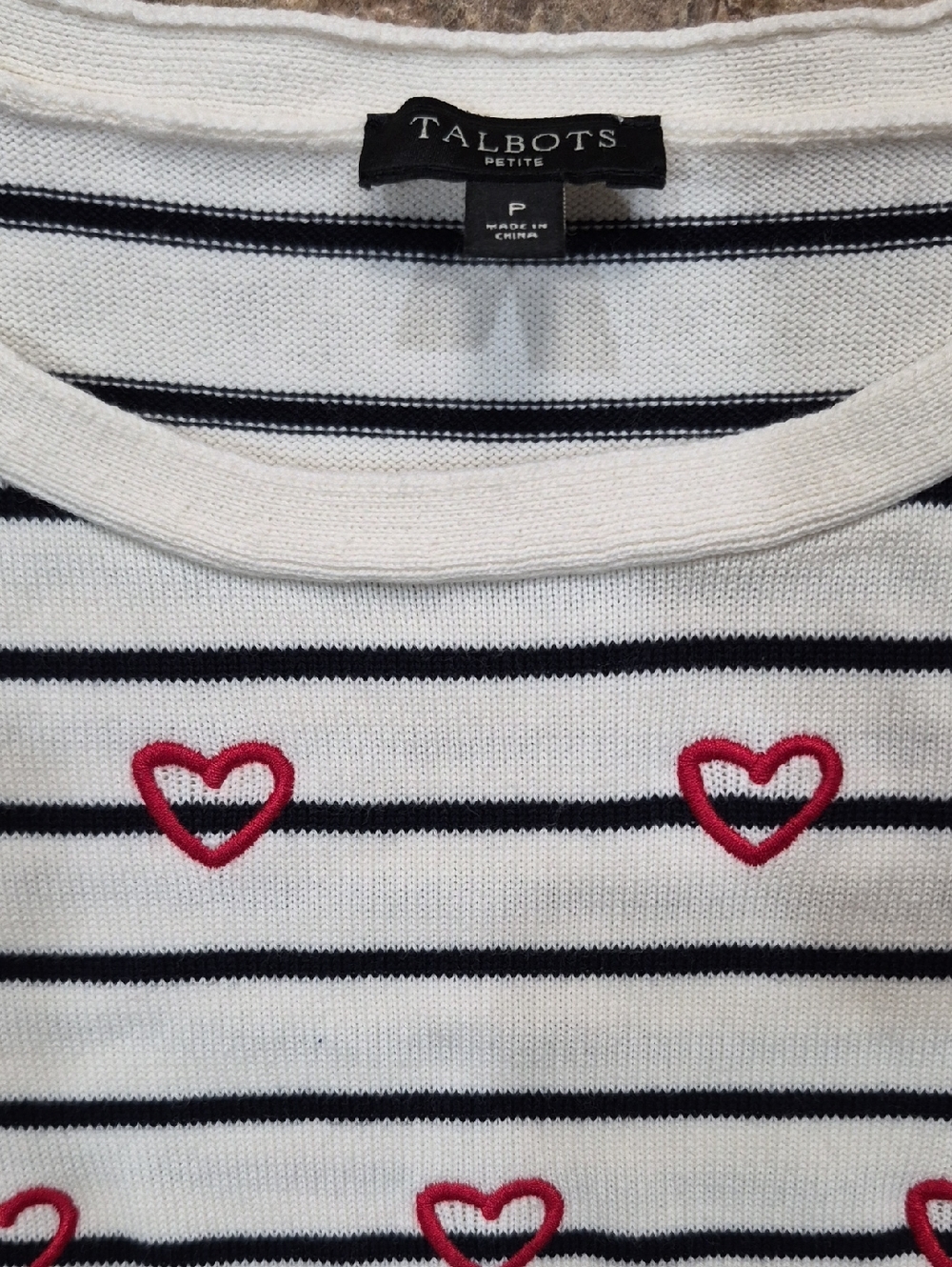 Lk NEW Talbots HEART Sweater P - Picture 3 of 3